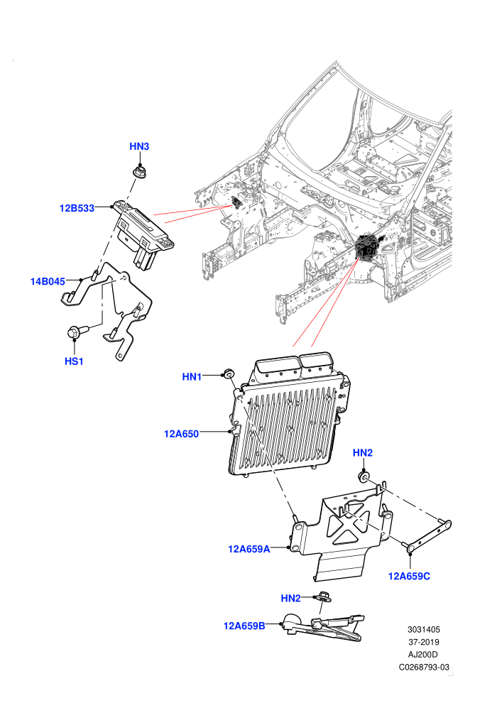Engine Modules And Sensors (2.0L I4 DSL HIGH DOHC AJ200,2.0L I4 DSL MID DOHC AJ200)(Solihull Plant Build)((V)FROMHA000001)
