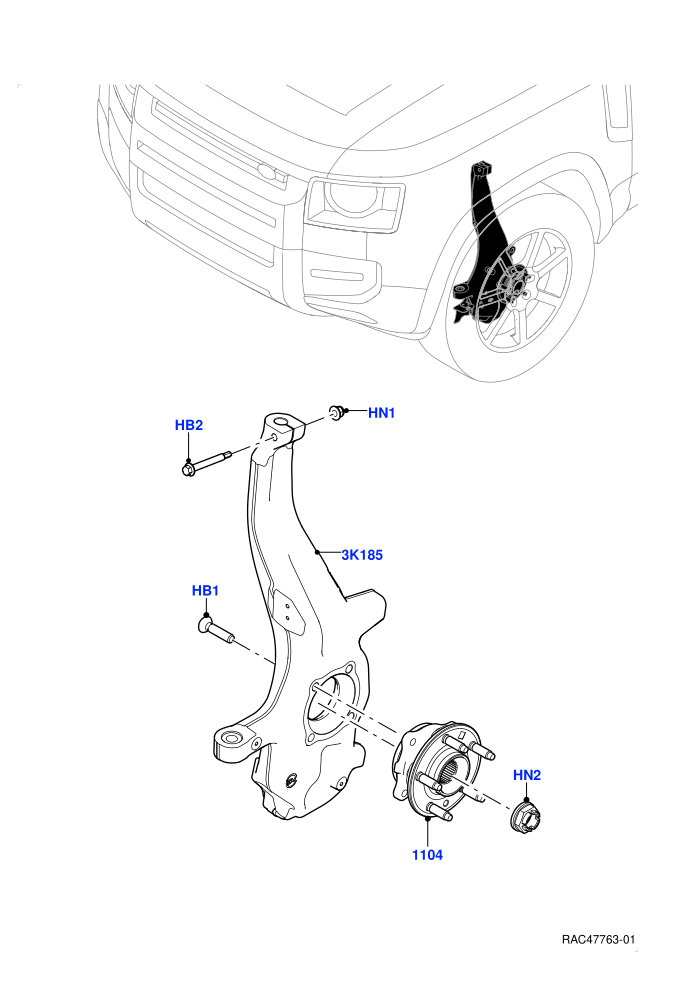 Front Knuckle And Hub SVR (SV Model Spec)((V)FROMS2000001)