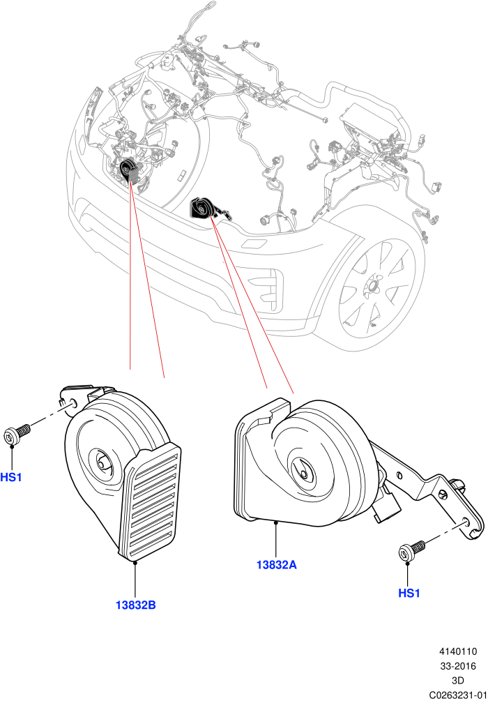 Battery Cables And Horn (Horn,Solihull Plant Build)((V)FROMHA000001)