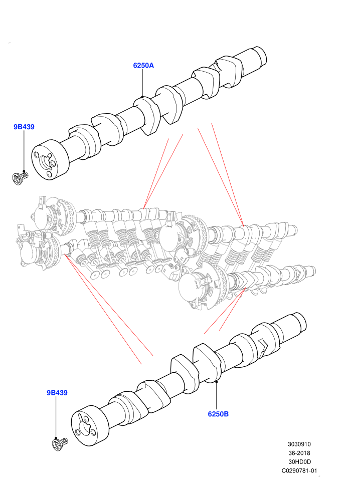 Camshaft (3.0L DOHC GDI SC V6 PETROL)(Nitra Plant Build)((V)FROMK2000001)