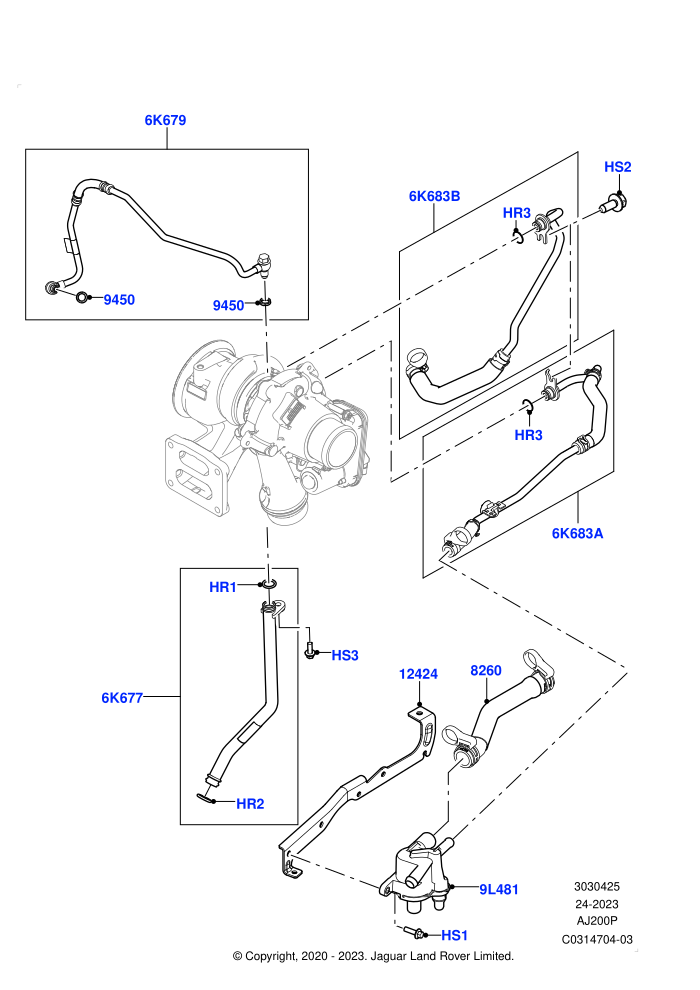 Turbocharger (2.0L AJ20P4 Petrol E100 PTA,Itatiaia (Brazil))(Lubrication And Cooling)