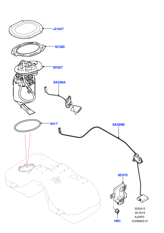 Fuel Pump And Sender Unit (1.5L AJ20P3 Petrol High,8 Speed Automatic Trans 8G30,Changsu (China))
