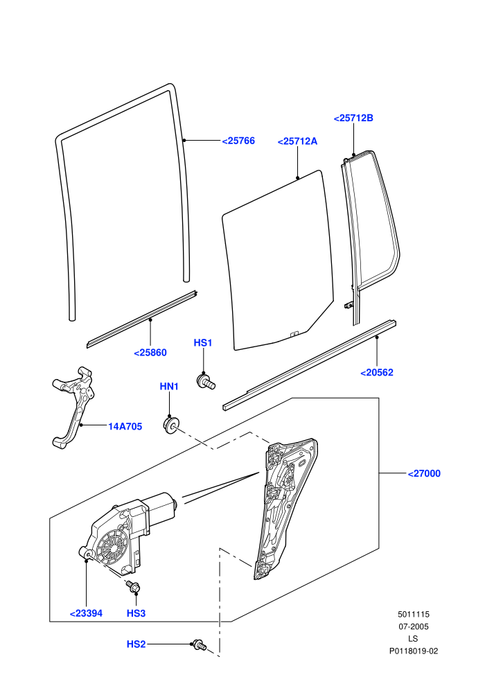 Rear Door Glass And Window Controls (])((V)TO9A999999)