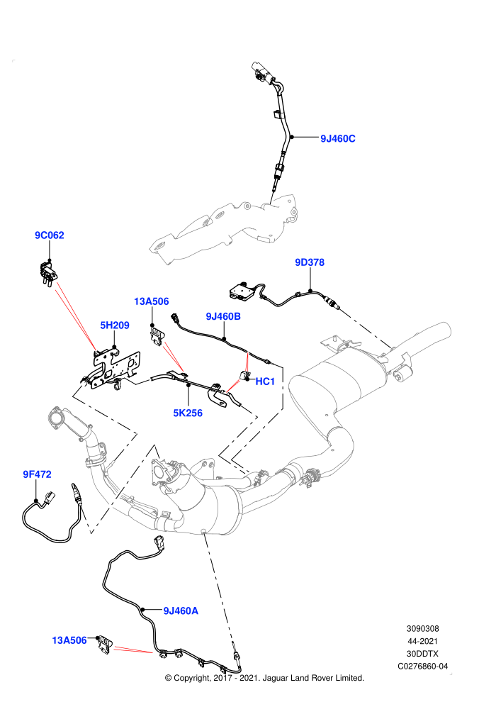 Exhaust Sensors And Modules (3.0 V6 D Gen2 Twin Turbo,EU6 + DPF Emissions)