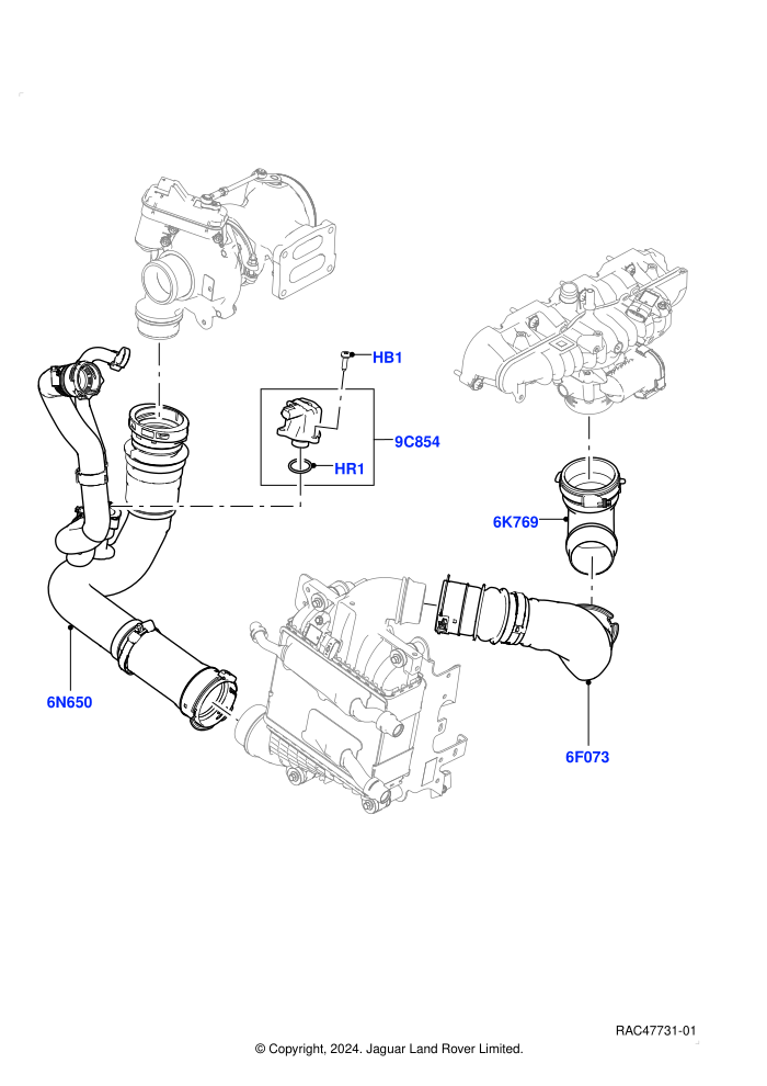 Intercooler/Air Ducts And Hoses (2.0L AJ200P Hi PHEV,2.0L I4 High DOHC AJ200 Petrol)(Air Ducts And Hoses)((V)FROMMA000001)