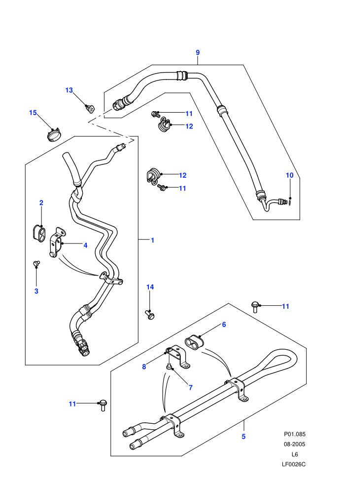 Hoses - Return (2.5 KV6 Petrol,LHD)((V)FROM1A000001)