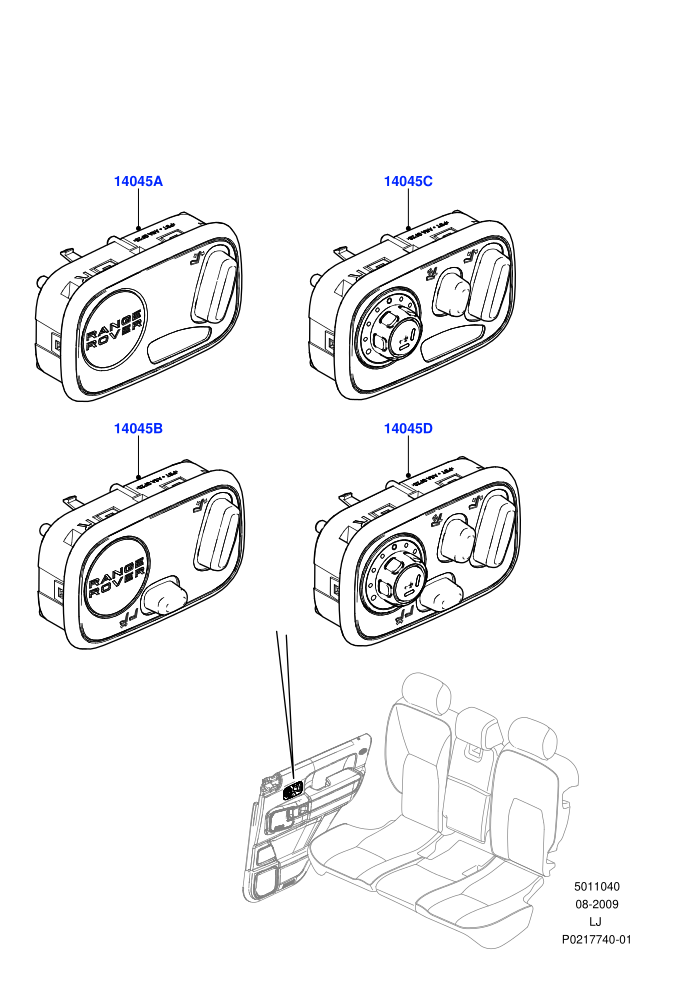 Switches (With Power Rear Seat Recliner)(Rear Seat)((V)FROMAA000001)