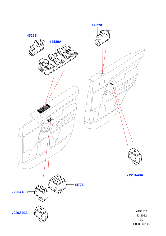 Switches (Front And Rear Doors,Nitra Plant Build)((V)FROMK2000001)