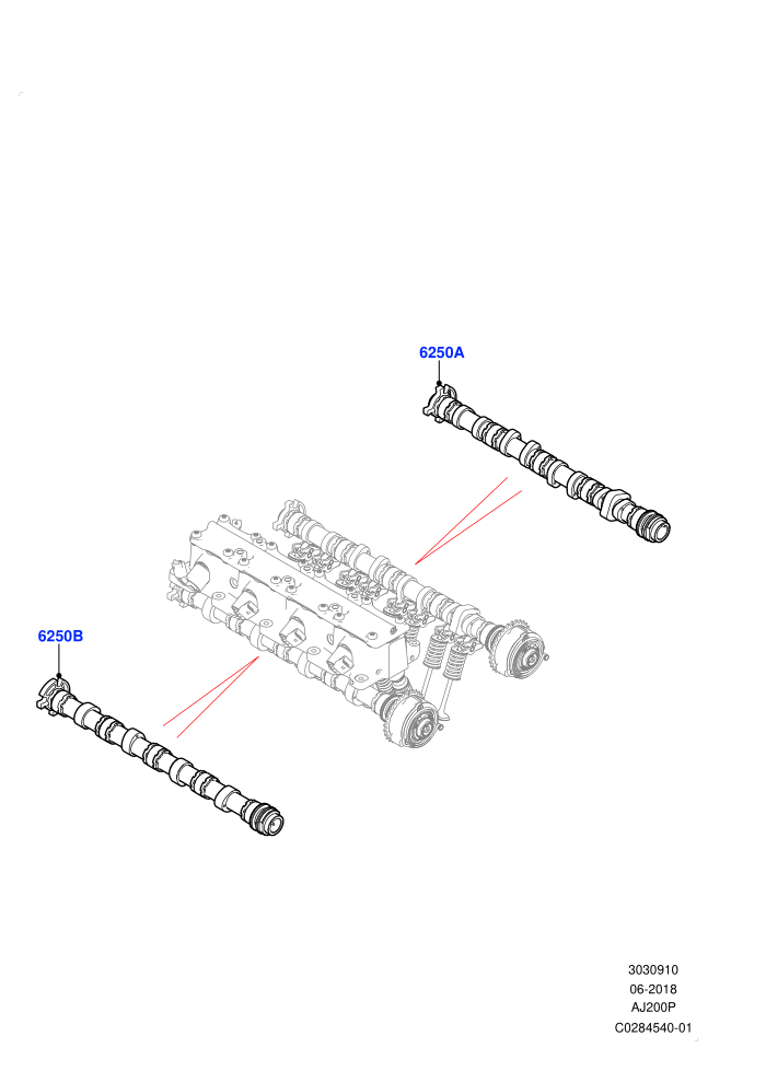 Camshaft (2.0L I4 High DOHC AJ200 Petrol,2.0L I4 Mid DOHC AJ200 Petrol,Changsu (China))