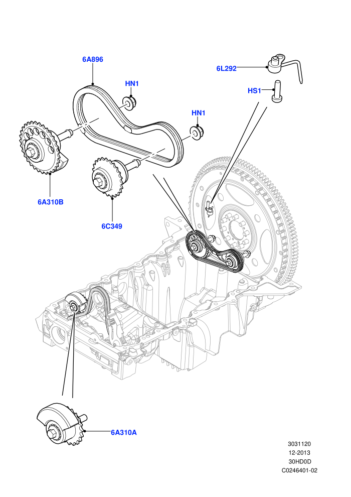 Balance Shafts And Drive (3.0L DOHC GDI SC V6 PETROL)(Solihull Plant Build)((V)FROMEA000001)