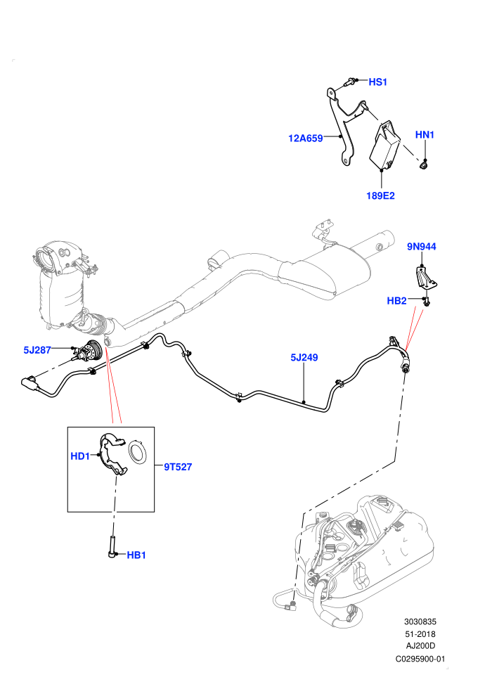 Exhaust Fluid Injection System (2.0L I4 DSL HIGH DOHC AJ200,With Diesel Exh Fluid Emission Tank)(Injector and Control Unit,Solihull Plant Build)((V)FROMHA000001)