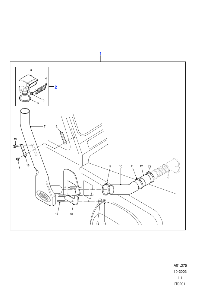 Raised Air Intake (300 TDi,Australia,Td5 2.5L I5)