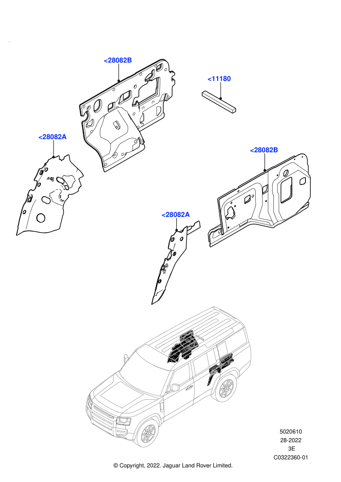 Insulators - Rear (Long Wheelbase)(Luggage Compartment)