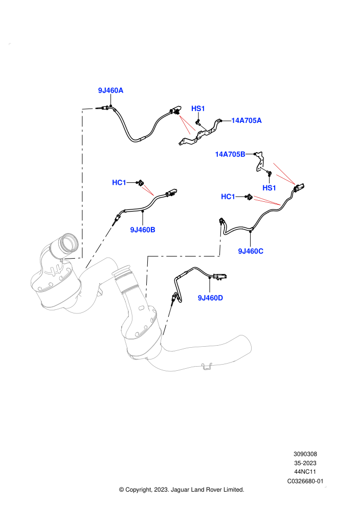 Exhaust Sensors And Modules (4.4L V8 Turbo Petrol(NC11))((V)FROMRA000001)