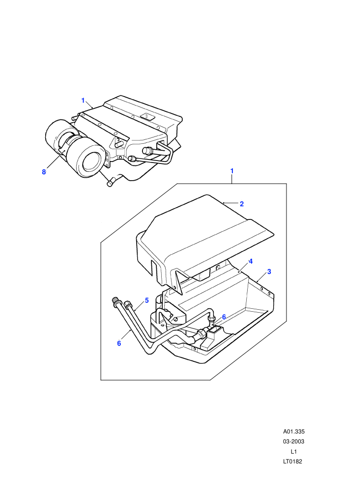 Air Conditioning - Evaporator (Australia,Td5 2.5L I5)((V)TO2A999999 (V)FROMXA159808)
