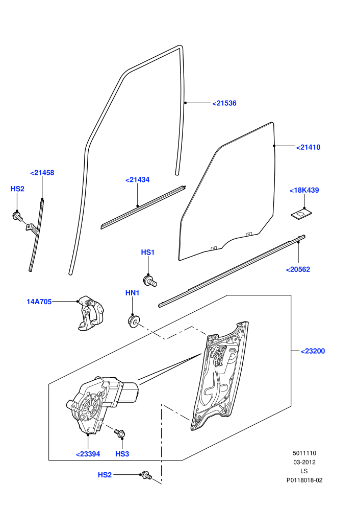 Front Door Glass & Window Controls (])((V)TO9A999999)
