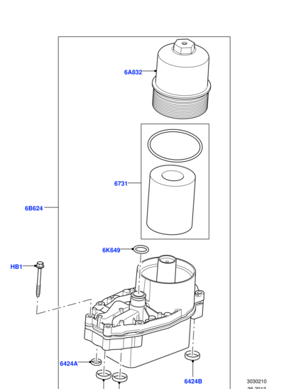 LR040738 GREEN OVAL Теплообменник масляный (с фильтром) 3.0TD