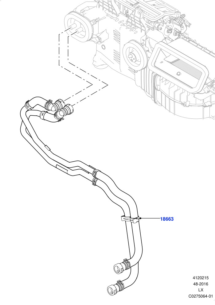 Heater Hoses (2.0L I4 DSL HIGH DOHC AJ200,Premium Air Conditioning-Front/Rear,With Fresh Air Heater,With Front Comfort Air Con (IHKA),With Ptc Heater)(Front)((V)FROMHA000001)