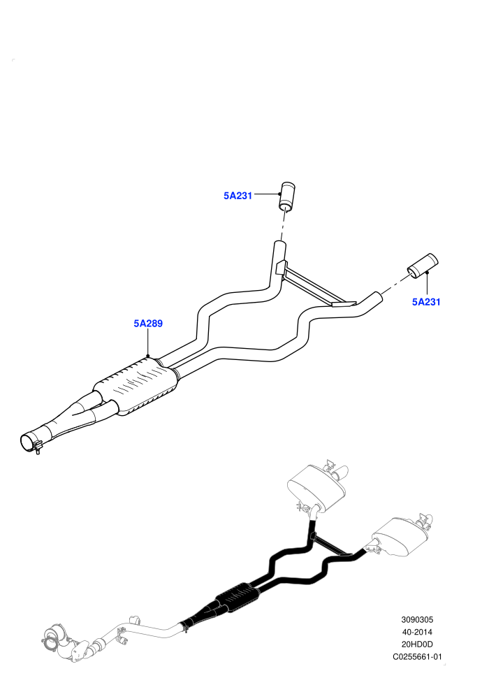Exhaust System (2.0L 16V TIVCT T/C 240PS Petrol)(Middle Section)