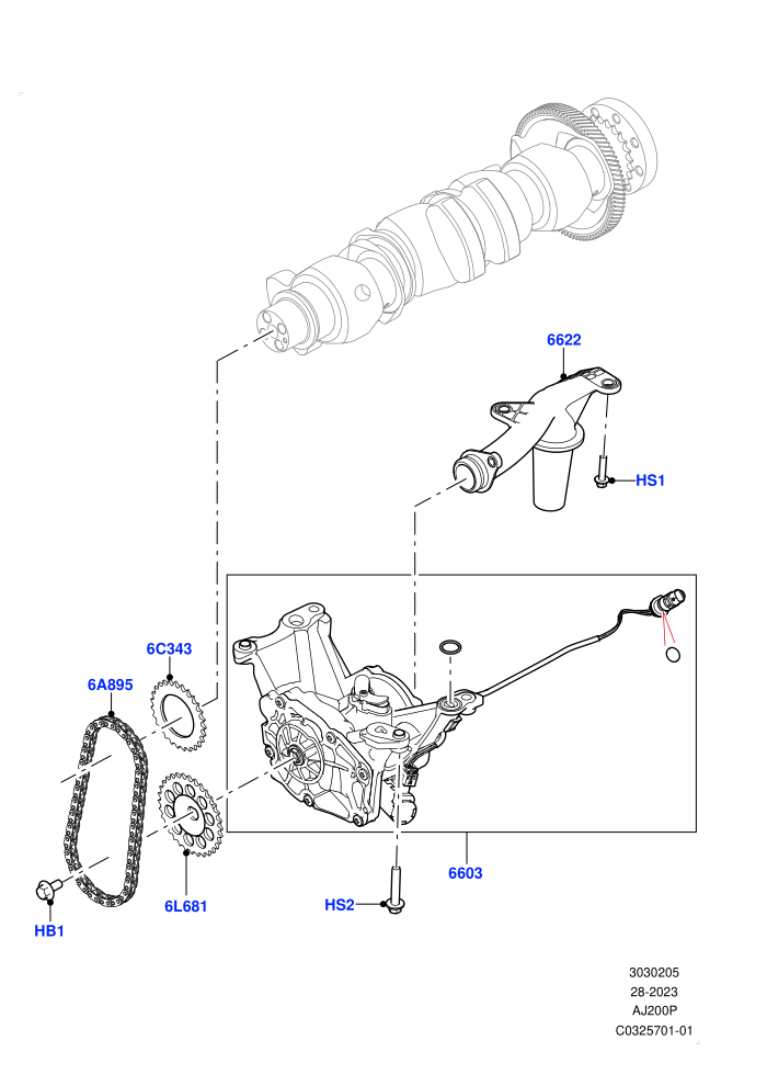 Oil Pump (2.0L AJ200P Hi PHEV,2.0L I4 High DOHC AJ200 Petrol)(Nitra Plant Build)((V)FROMR2000001)