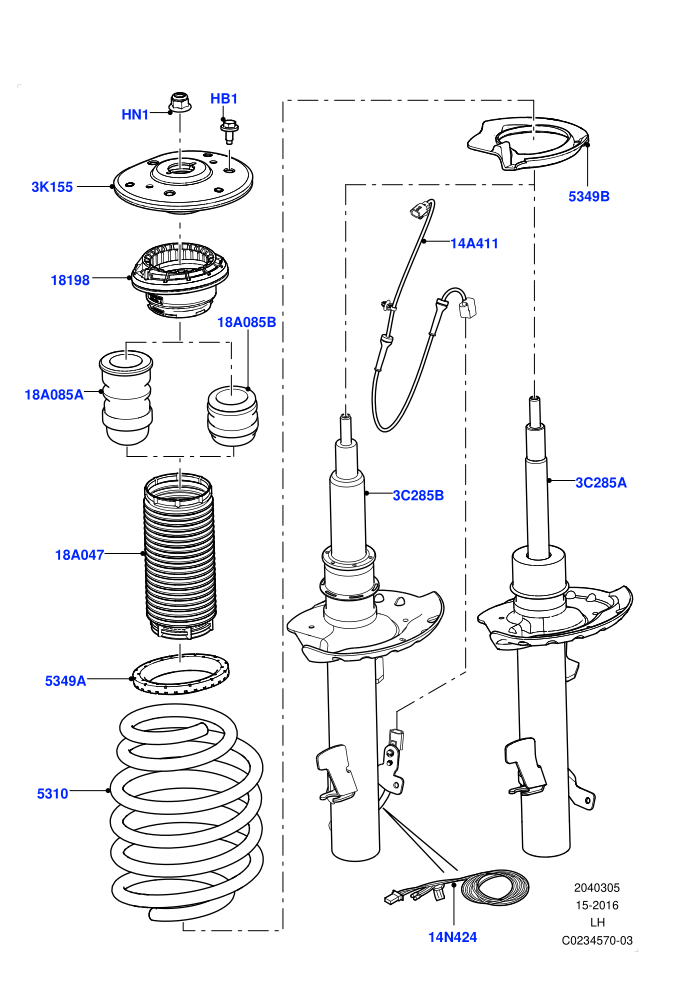 Front Suspension Struts And Springs (Halewood (UK))