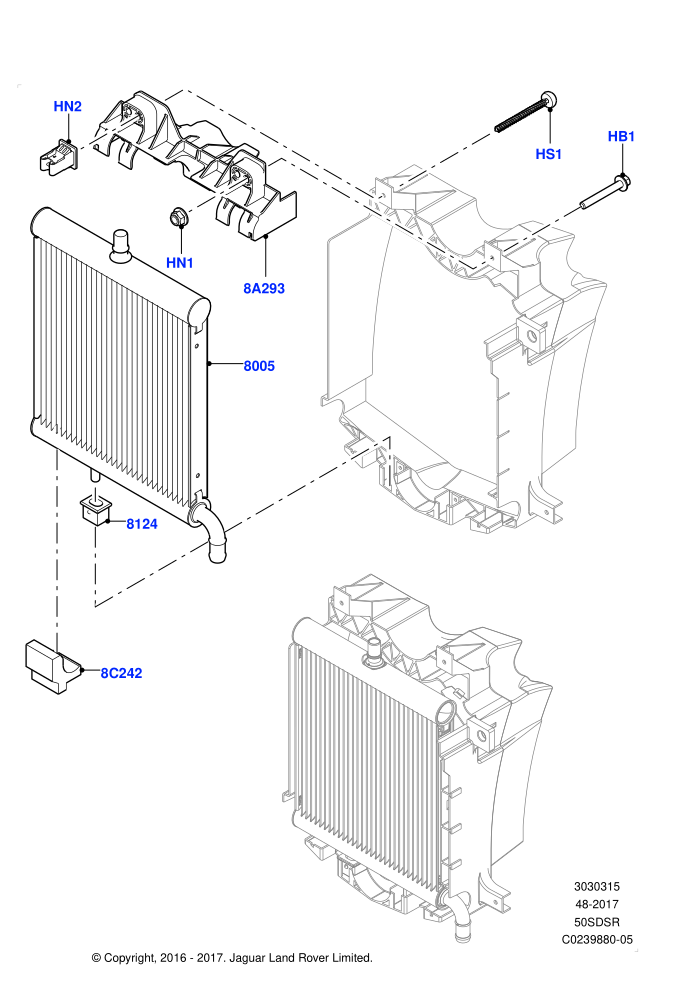 Radiator/Coolant Overflow Container (5.0 Litre supercharged enhanced,5.0 Petrol AJ133 DOHC CDA,5.0L OHC SGDI SC V8 Petrol - AJ133)(Auxiliary Unit)