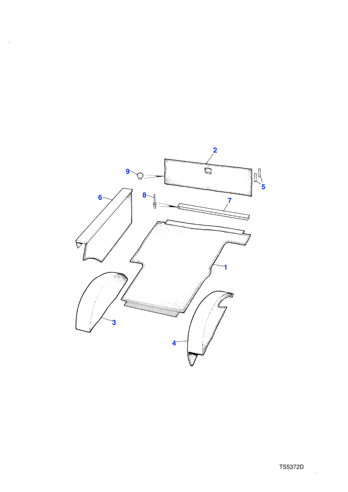 Carpets-Rear Floor-From (V) FA351033 (2Dr) & (V) GA441003 (4Dr)
