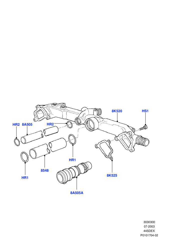 Water Manifold And Hoses (M62 B44 4.4 V8 Petrol)