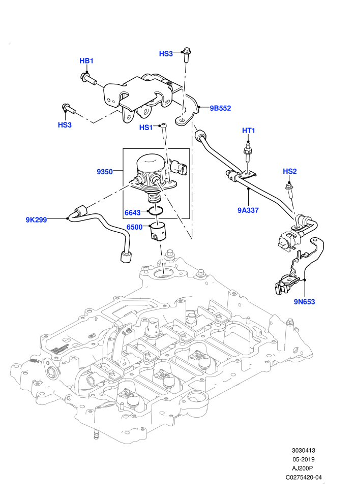 Fuel Injection Pump-Engine Mounted (2.0L AJ200P Hi PHEV,2.0L I4 High DOHC AJ200 Petrol,2.0L I4 Mid DOHC AJ200 Petrol)(Solihull Plant Build)((V)FROMHA000001)