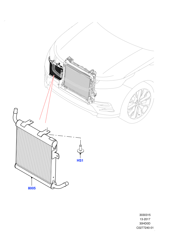 Radiator/Coolant Overflow Container (3.0L DOHC GDI SC V6 PETROL,With Standard Engine Cooling System)(Auxiliary Unit)