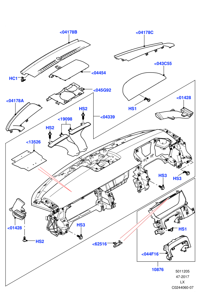 Instrument Panel (Less Head Up Display)(External,Upper)