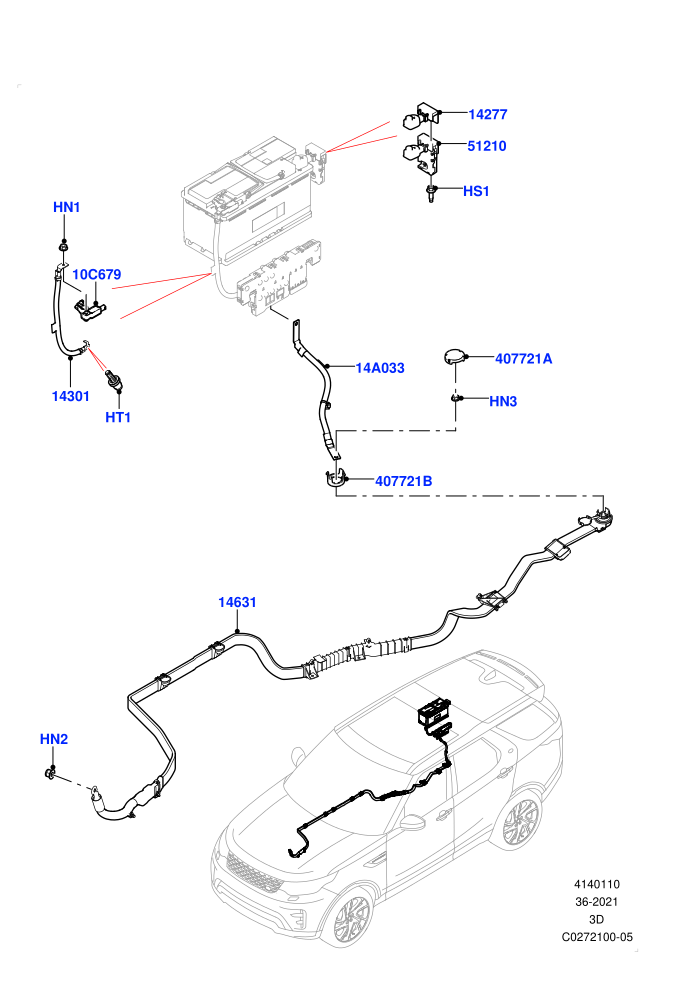 Battery Cables And Horn (Battery Cables,Solihull Plant Build)((V)FROMHA000001)