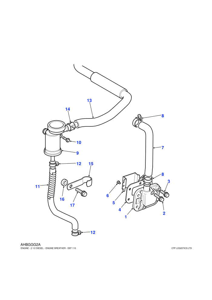 Engine Breather (2.5L 4 Cyl NA L/R Diesel)