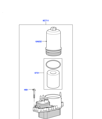 1311289 MAHLE Фильтр масляный D3/D4 2.7D V6