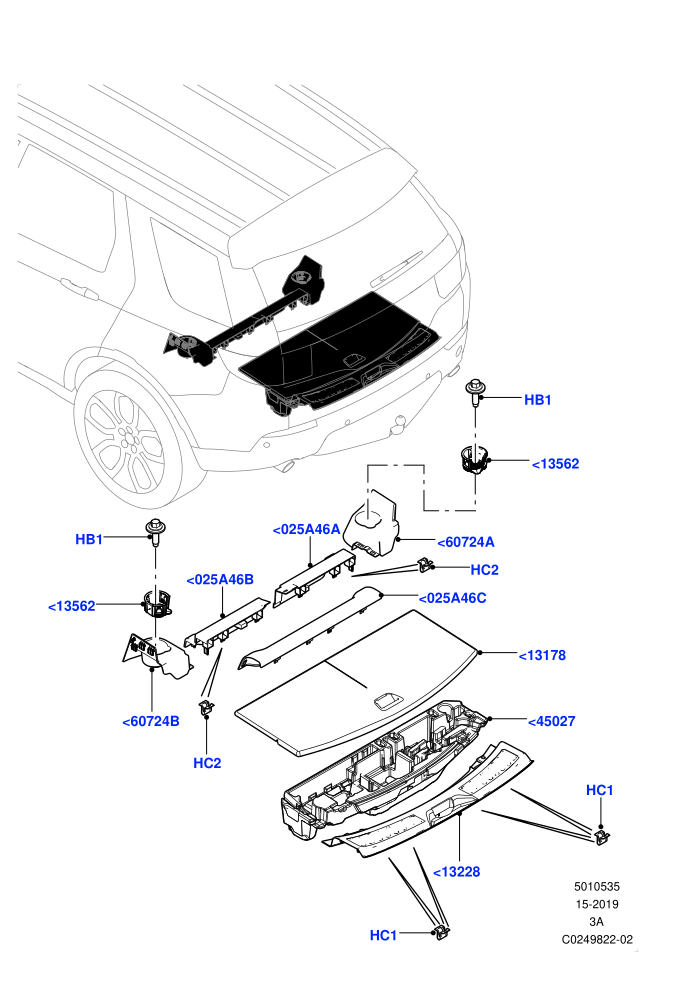 Load Compartment Trim (Halewood (UK),Third Row Dual Individual Seat,With 3rd Row Double Seat,With 7 Seat Configuration)(Floor)