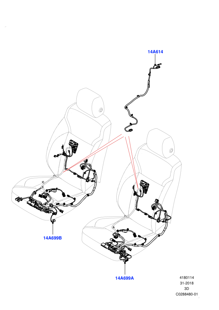 Wiring - Seats (Front Seats,Solihull Plant Build)((V)FROMKA000001)