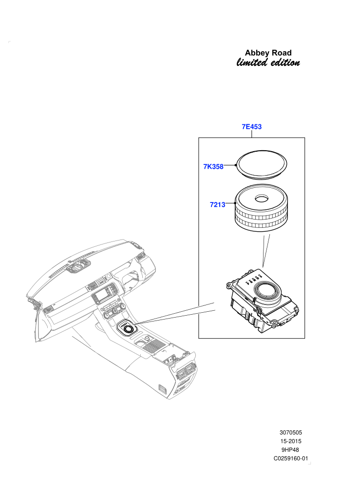 Gear Change-Automatic Transmission (9 Speed Auto AWD,Rotary Gearshift Knob - Red)(Abbey Road LE,Floor Console)((V)FROMFH000001)