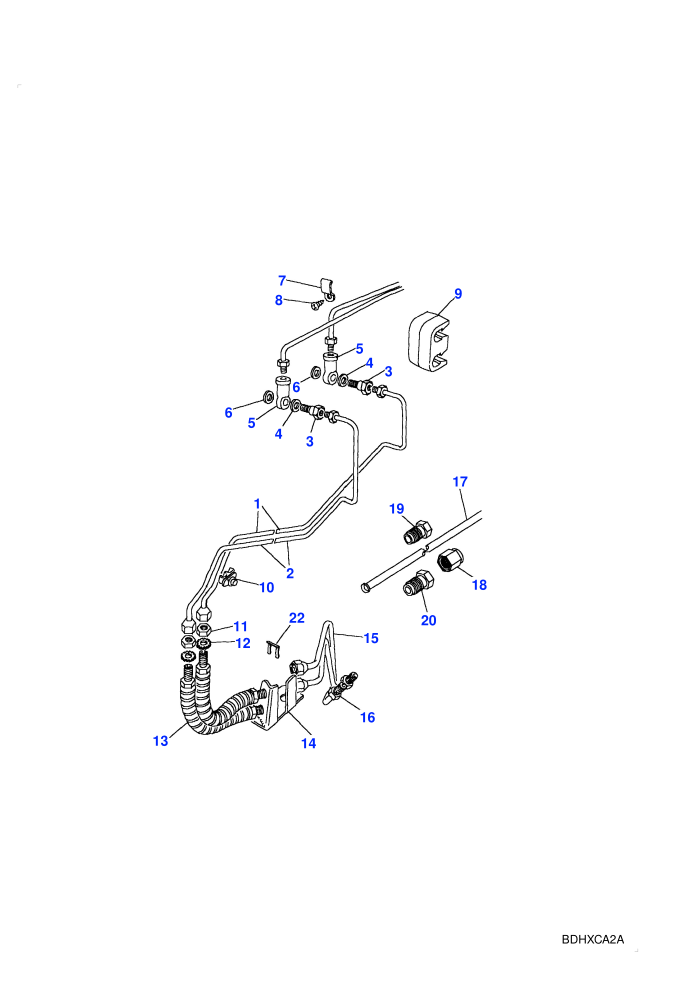 Front Brake Pipes - LH (Less Anti-Lock Braking System)
