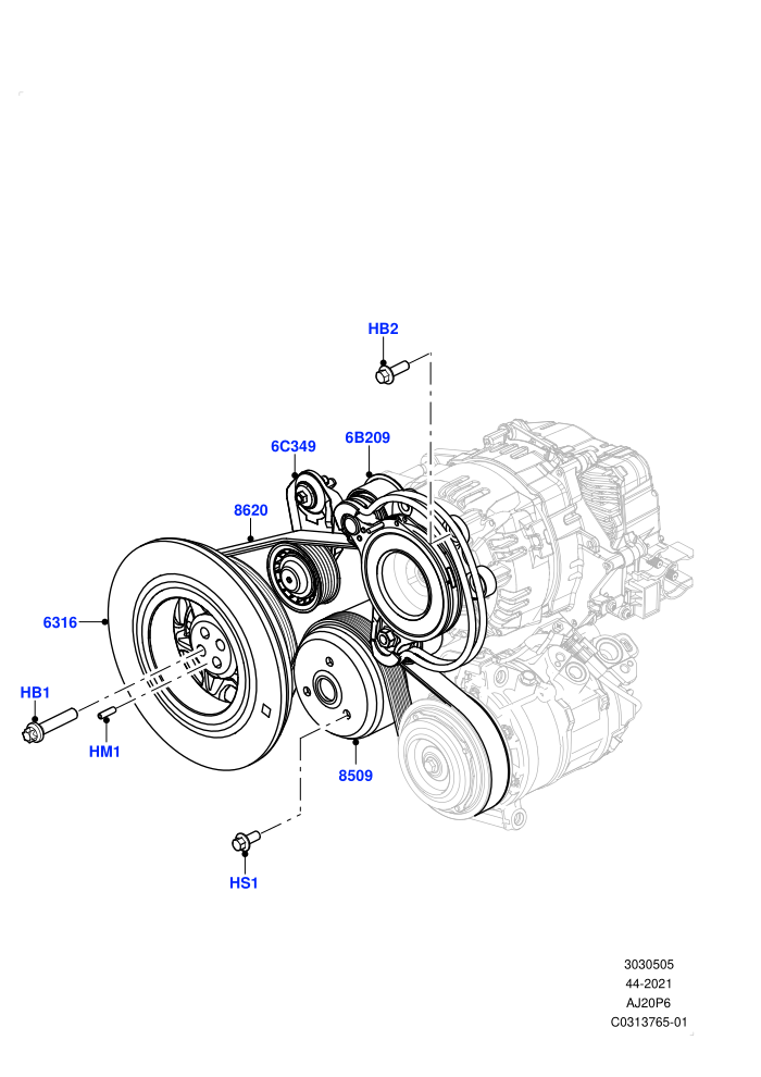 Pulleys And Drive Belts (3.0L AJ20P6 Petrol High)((V)TORA999999)