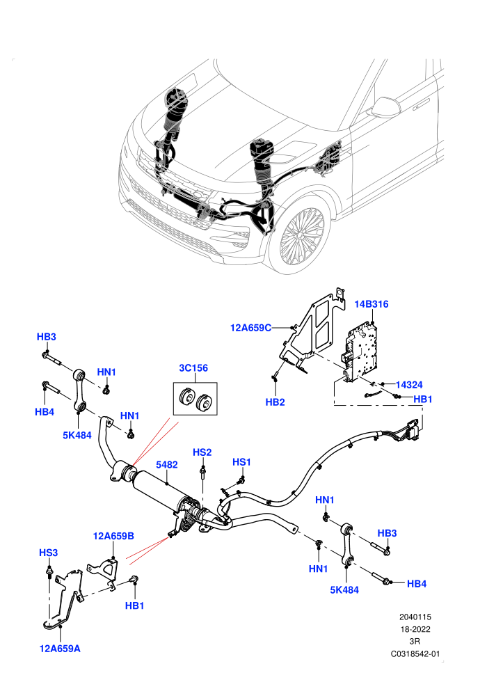 Front Cross Member & Stabilizer Bar (Dynamic Air Suspension w/ARC)(Active Stabilizer Bar)
