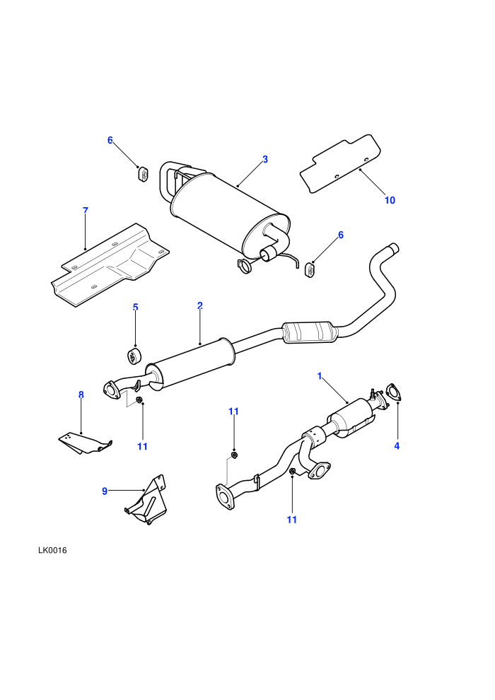 Exhaust System ((-)CDN/USA,2.5 KV6 Petrol)((V)FROM1A000001)