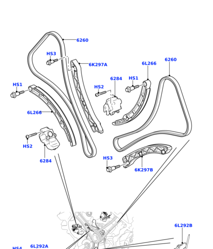 LR051012 GREEN OVAL Направляющая цепи (левая) ГРМ 5,0