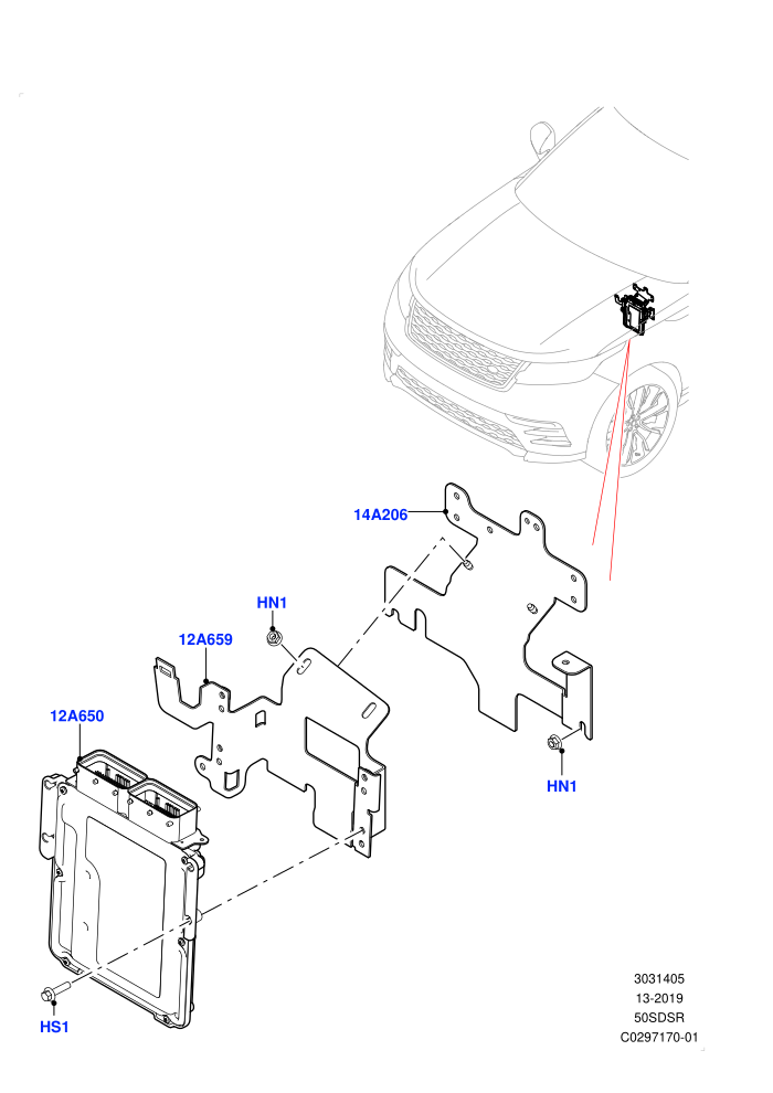 Engine Modules And Sensors (5.0 Litre supercharged enhanced,RHD)((V)FROMKA000001)
