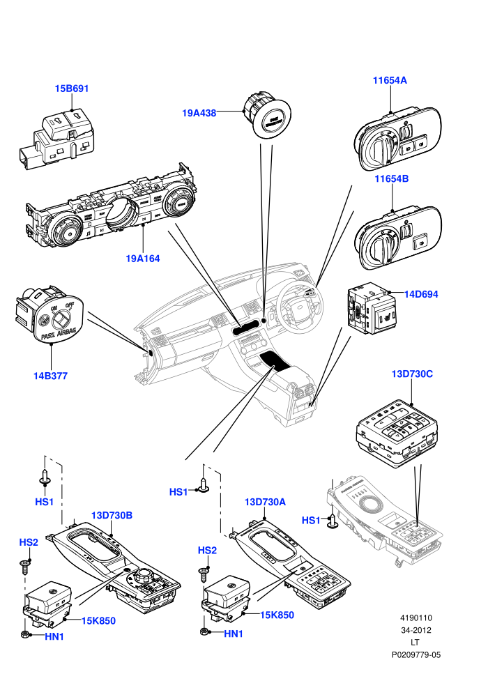 Switches (Facia And Console)((V)FROMAA000001)