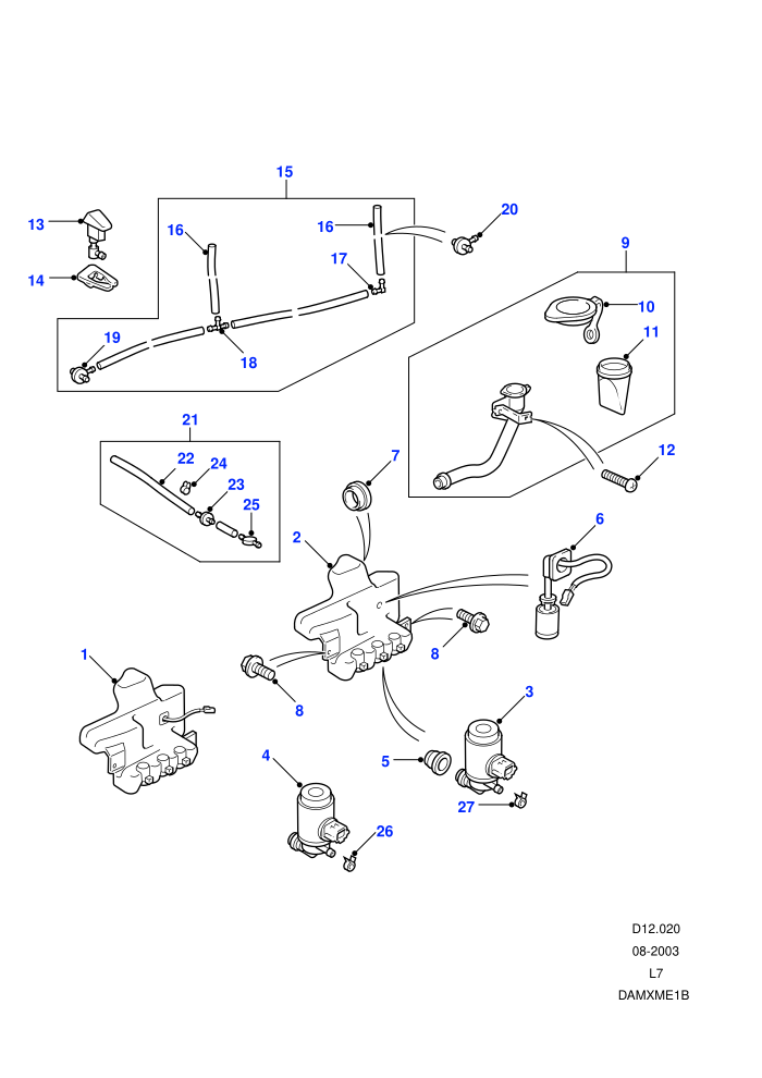 Windscreen Wash (Less Headlamp Washer,With Front Wiper/Washer)