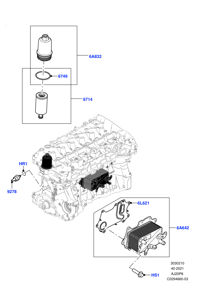 Oil Cooler And Filter (3.0L AJ20P6 Petrol High)((V)FROMKA000001)