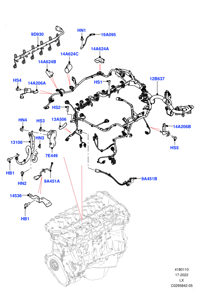 Electrical Wiring - Engine And Dash (3.0L AJ20P6 Petrol High)((V)FROMKA000001)