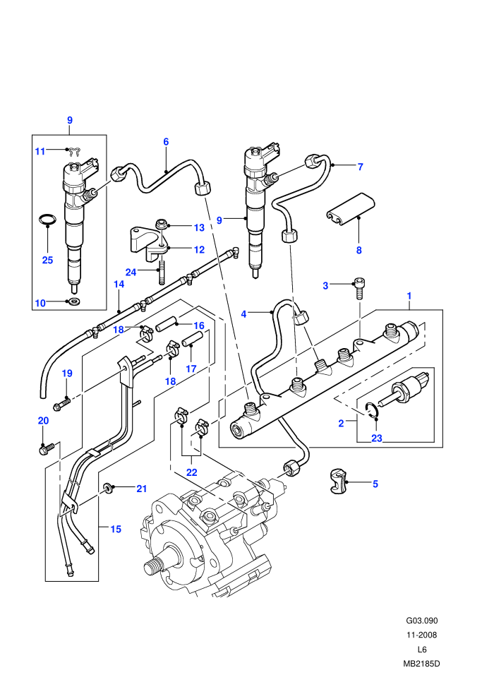 Fuel Injectors And Pipes (M47 2.0L I4 16V Diesel)