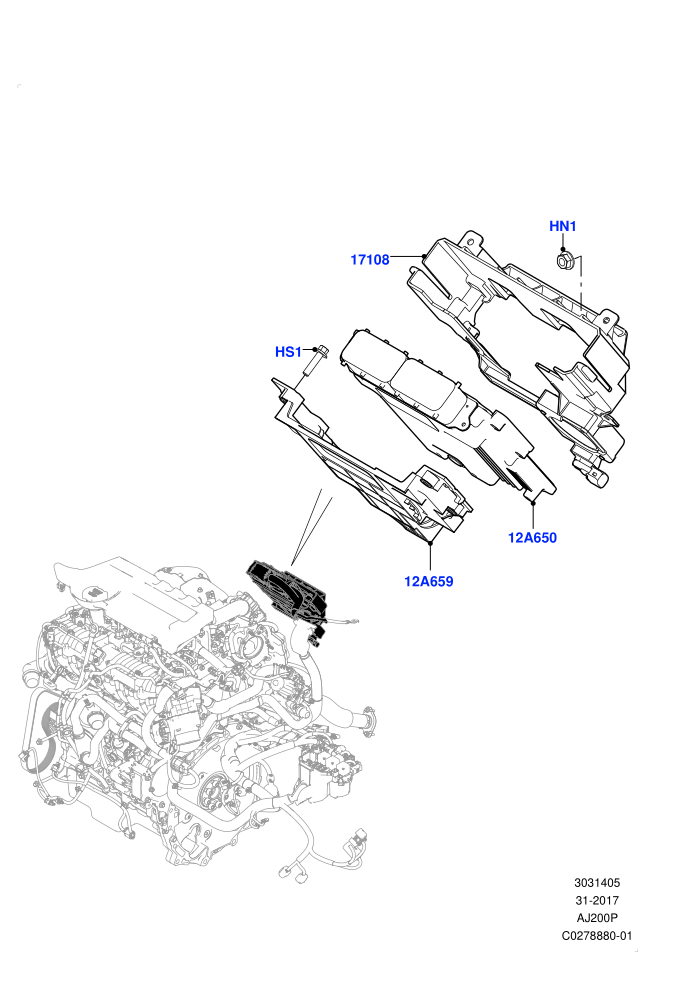 Engine Modules And Sensors (2.0L I4 High DOHC AJ200 Petrol,2.0L I4 Mid AJ200 Petrol E100,2.0L I4 Mid DOHC AJ200 Petrol,Halewood (UK))((V)FROMJH000001)