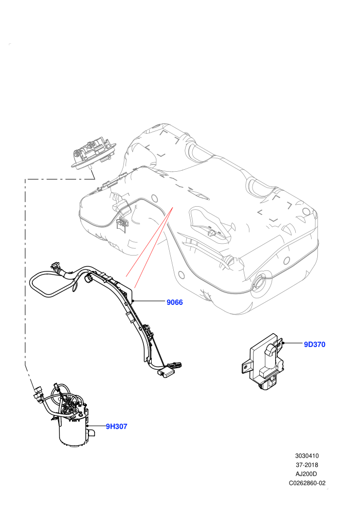 Fuel Pump And Sender Unit (2.0L I4 DSL HIGH DOHC AJ200,2.0L I4 DSL MID DOHC AJ200,Halewood (UK),Less Emission Tank)